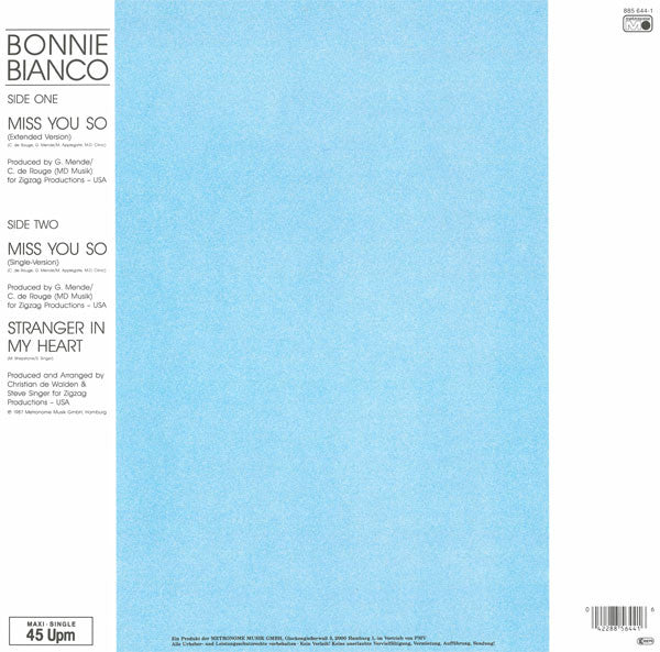 Bonnie Bianco – Miss You So (NM) BOXE1