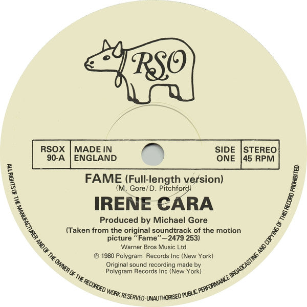 Irene Cara / Contemporary Gospel Chorus The High School Of Music And Art ‎– Fame (EX,FUNDA GENÉRICA DE SELLO) BOX3