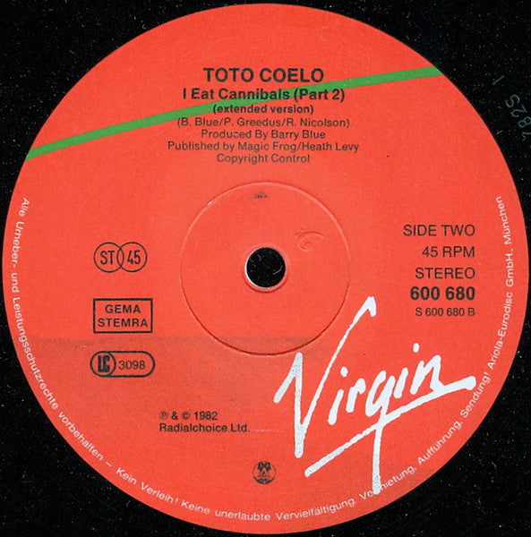 Toto Coelo – I Eat Cannibals (NM) BOX35