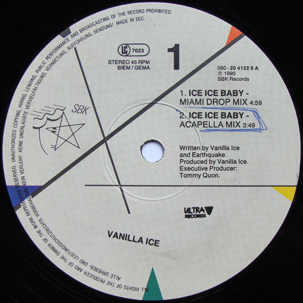 Vanilla Ice – Ice Ice Baby (Remix) (NM, FUNDA VG+) BOX10