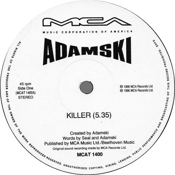 Adamski – Killer (FUNDA GENERICA NM, ESTADO VG+) BOX17