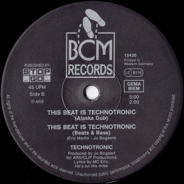 Technotronic Feat. MC Eric – This Beat Is Technotronic (NM, FUNDA VG+) BOX7