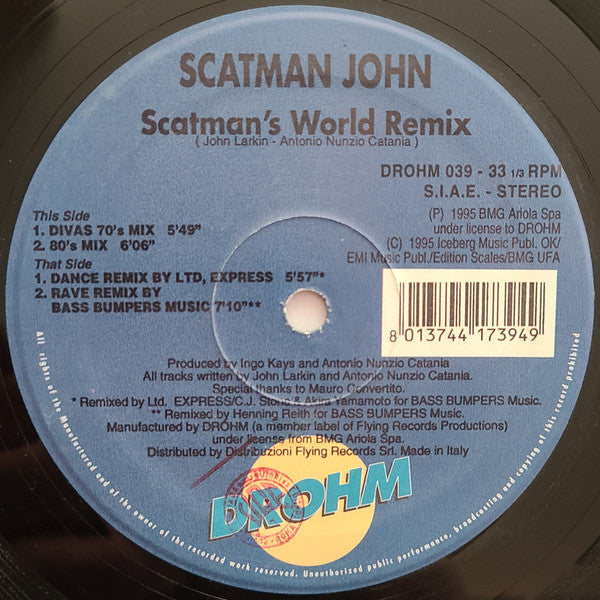 Scatman John – Scatman's World Remix (ESTADO NM, FUNDA VG+ GENÉRICA DE SELLO) BOX11