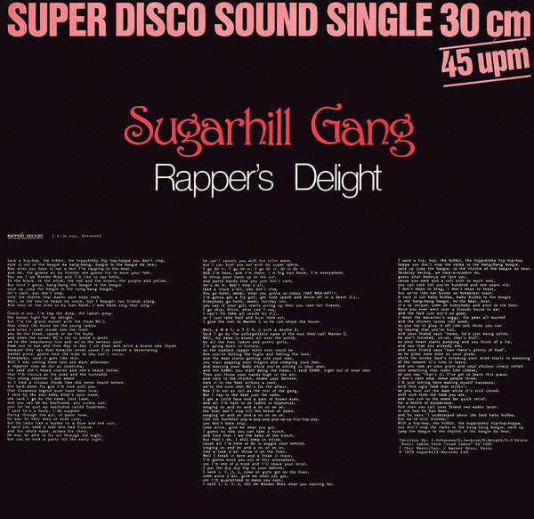 Sugarhill Gang – Rapper's Delight (VG+) BOX13