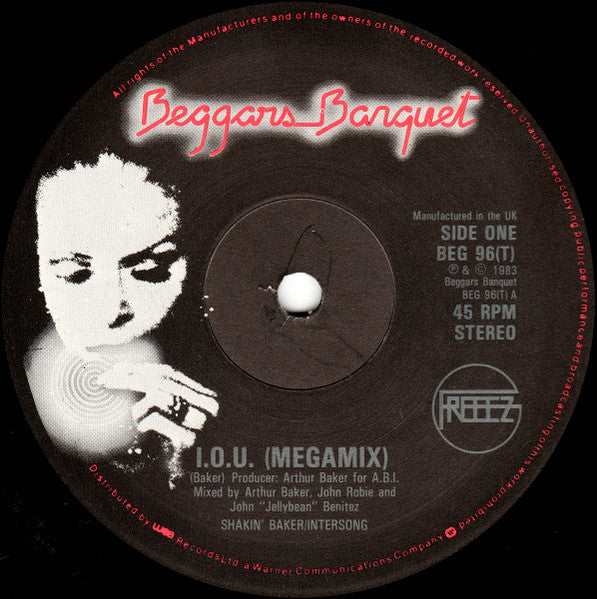 Freeez – I.O.U. (Megamix) (VG+, FUNDA GENÉRICA NEGRA) BOX18