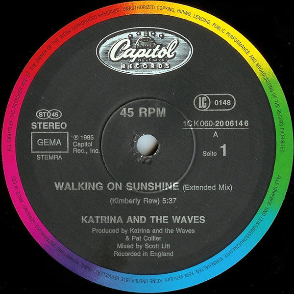 Katrina And The Waves – Walking On Sunshine (Extended Mix) (NM, FUNDA VG+) BOX30