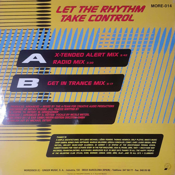 Activate – Let The Rhythm Take Control (NM) pequeña cruz con lapiz en un lateral de portada BOX27