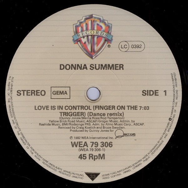 Donna Summer – Love Is In Control (Finger On The Trigger) (VG+) BOX29