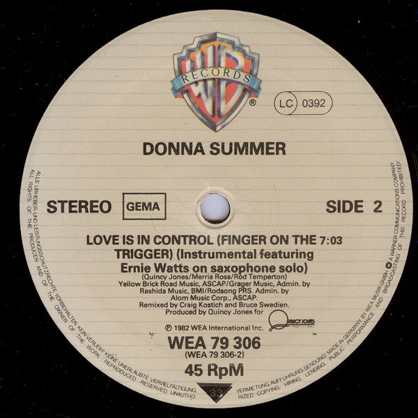 Donna Summer – Love Is In Control (Finger On The Trigger) (VG+) BOX29