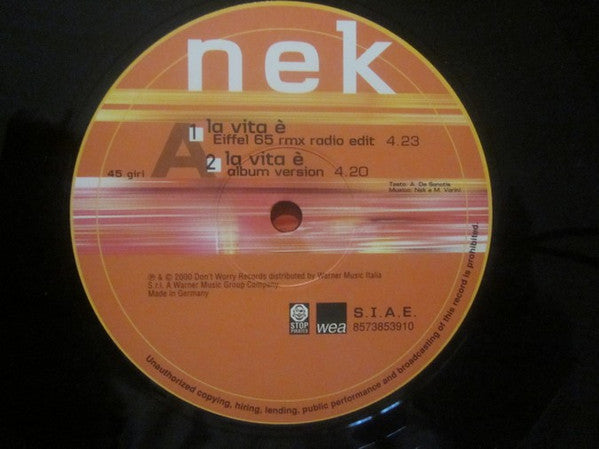 Nek – La Vita È (Remixed By Eiffel 65) (NM) BOX21