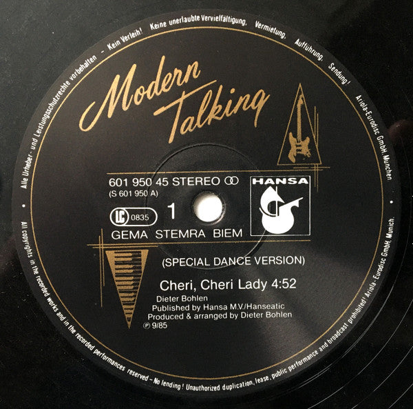 Modern Talking – Cheri, Cheri Lady (Special Dance Version) (EX, FUNDA VG+) BOX12