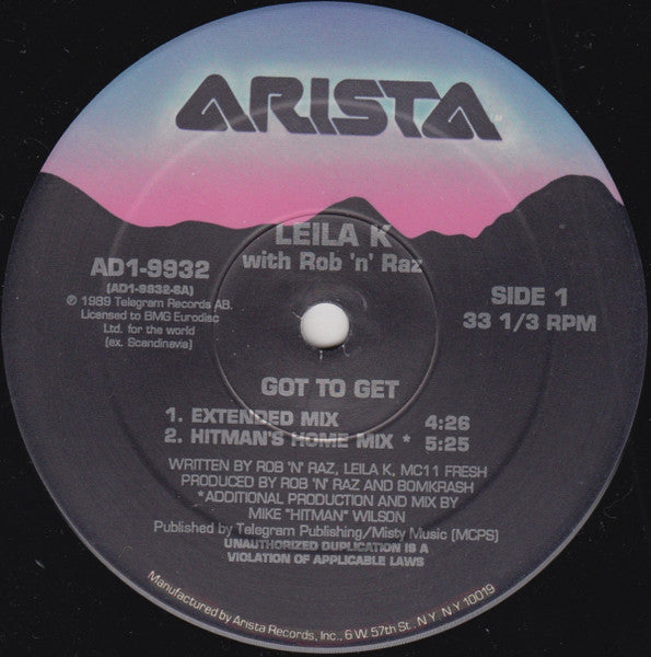Leila K With Rob 'N' Raz ‎– Got To Get (VG+) BOX12