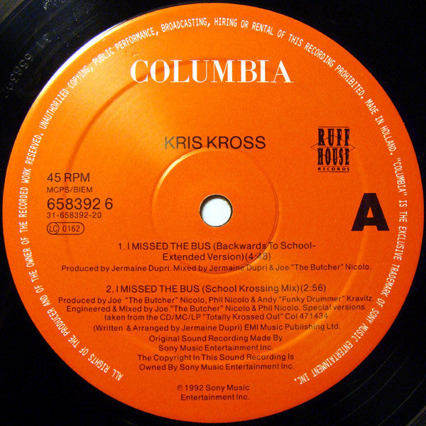 Kris Kross – I Missed The Bus (NM) BOX17