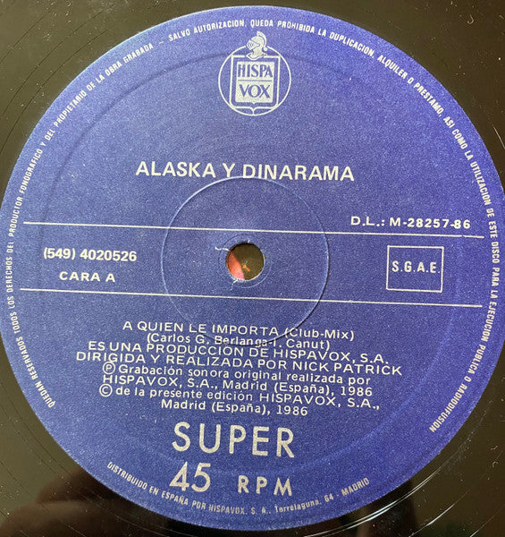 Alaska Y Dinarama – A Quien Le Importa (NM) BOX27