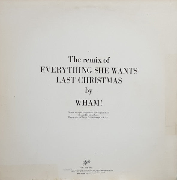 Wham! – Everything She Wants (Remix) / Last Christmas (NM, FUNDA EX) BOX9