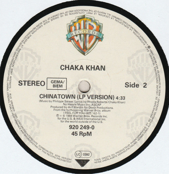 Chaka Khan – I Feel For You (VG+) BOX5