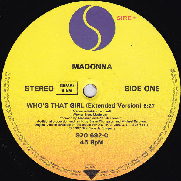 Madonna – Who's That Girl (EX) BOX3