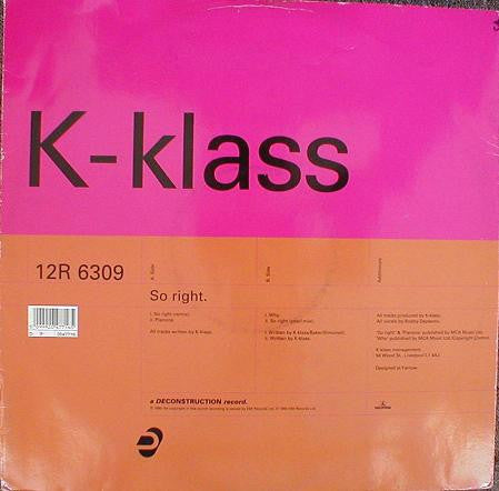 K-Klass – So Right (VG+) BOXE4
