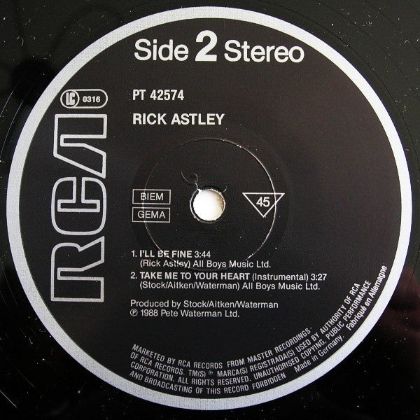 Rick Astley – Take Me To Your Heart (NM) BOX6