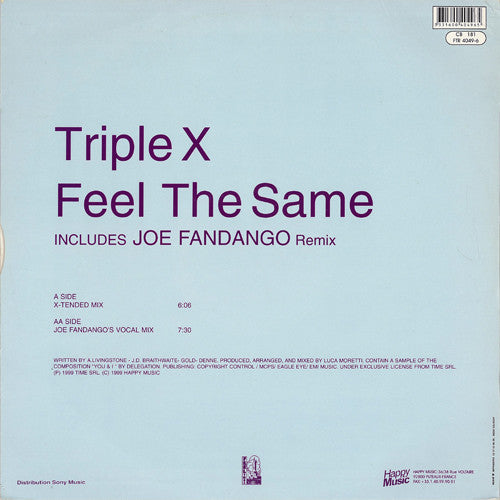 Triple X – Feel The Same (VG+) BOX17