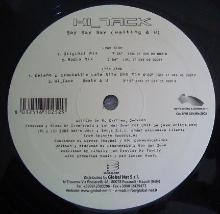 Hi_Tack – Say Say Say (NM, FUNDA PROMOCIONAL) BOX21
