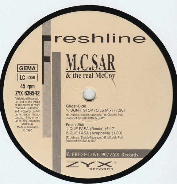 M.C. Sar & The Real McCoy feat. Sunday  – Don't Stop (EX) BOX15