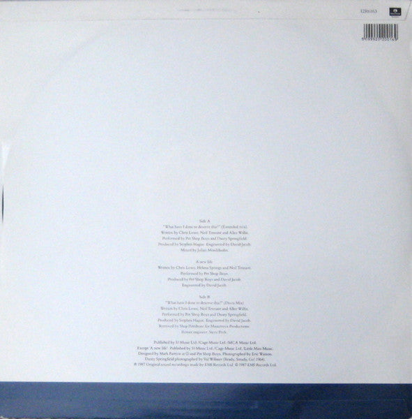 Pet Shop Boys With Dusty Springfield – What Have I Done To Deserve This? (EX, FUNDA VG+) BOX22