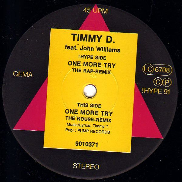 Timmy D – One More Try (The Rap Remix, The House Remix, NM, FUNDA EX) BOX20