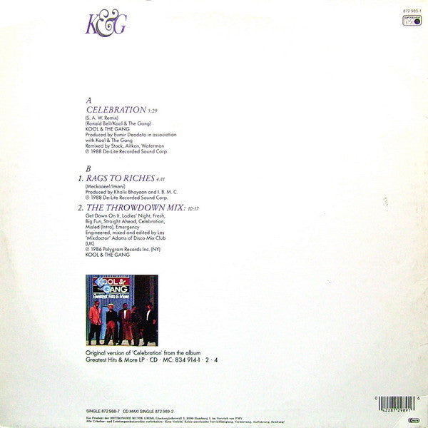 Kool & The Gang – Celebration (Remix 88, Incluye The Throwdown Mix (EX, FUNDA VG+) BOX22