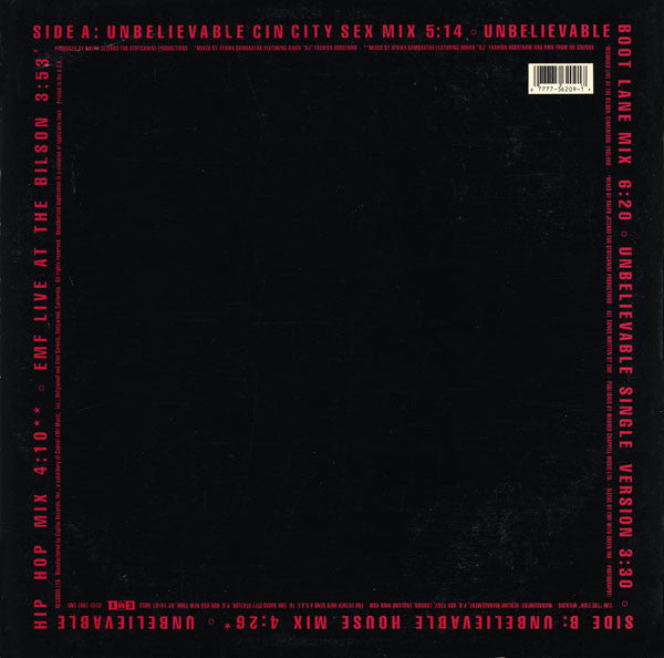 EMF – Unbelievable (Remix) (EX, FUNDA VG+) BOX6