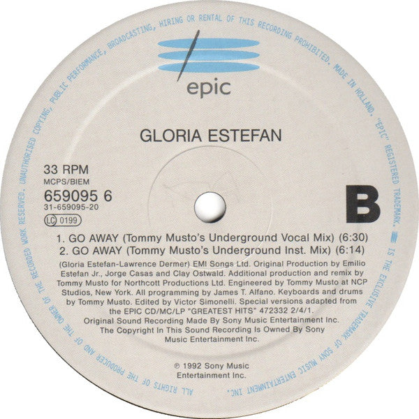 Gloria Estefan – Go Away (NM, FUNDA VG+) BOX16