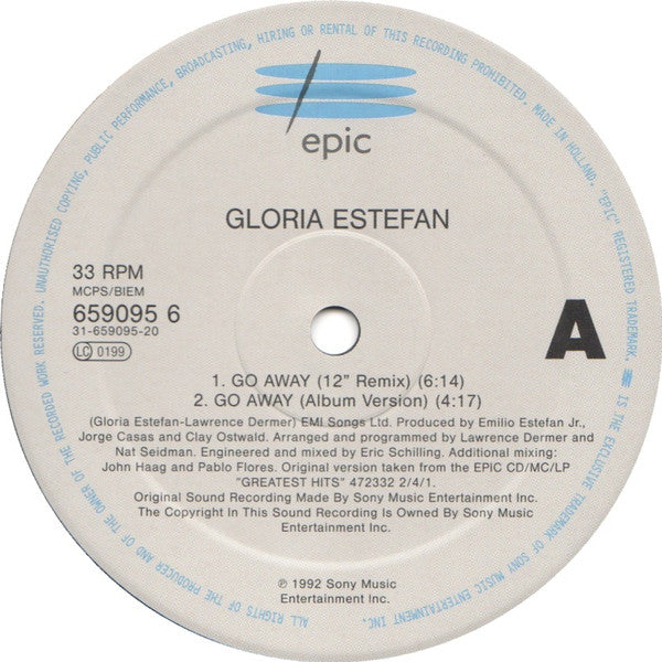 Gloria Estefan – Go Away (NM, FUNDA VG+) BOX16