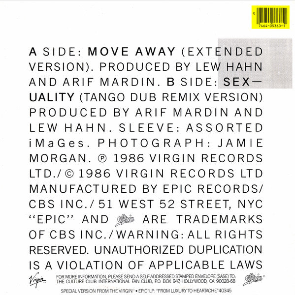 Culture Club – Move Away (Extended) (NM, FUNDA EX) BOX5