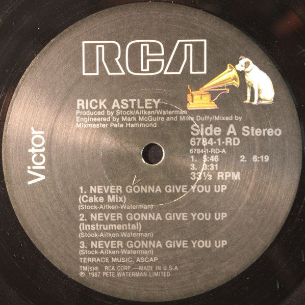 Rick Astley – Never Gonna Give You Up (VG+) BOX19