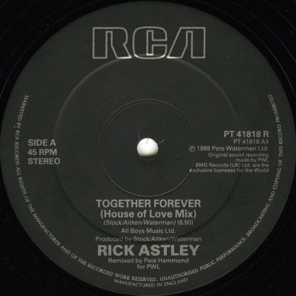Rick Astley – Together Forever (House Of Love Mix) (NM) BOX2