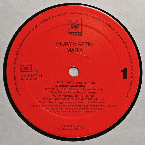 Ricky Martin – Maria (VG+)