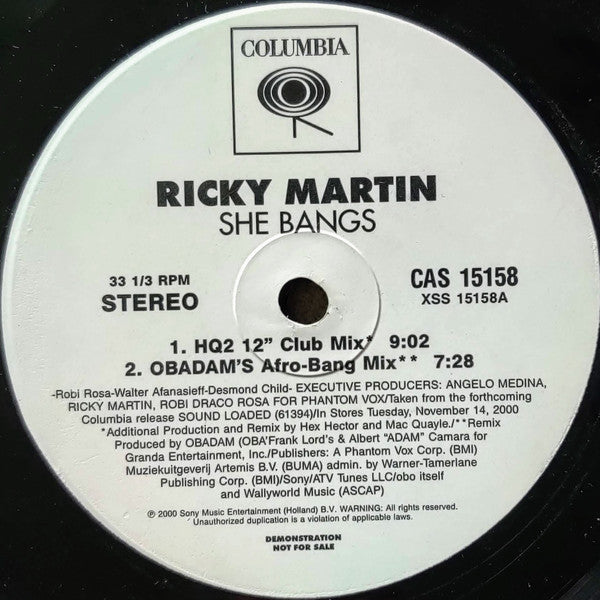 Ricky Martin – She Bangs (EX, Funda Generic) Box37