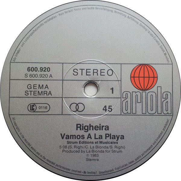 Righeira – Vamos A La Playa (Original Version) (VG+) BOX2