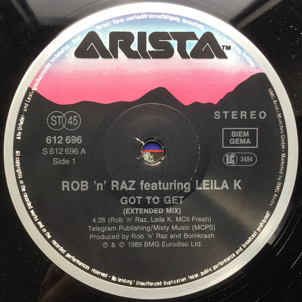 Rob 'N' Raz Featuring Leila K – Got To Get (NM, FUNDA EX) BOX21