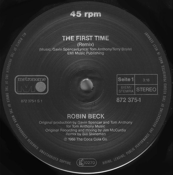 Robin Beck – First Time (NM, FUNDA EX) BOX33