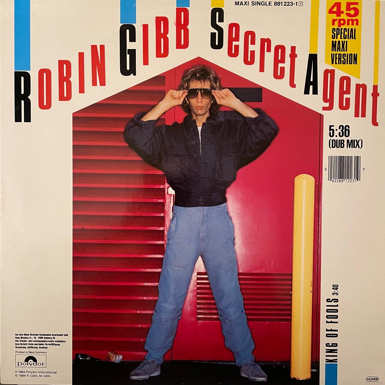 Robin Gibb – Secret Agent, contraportada con el listado de canciones