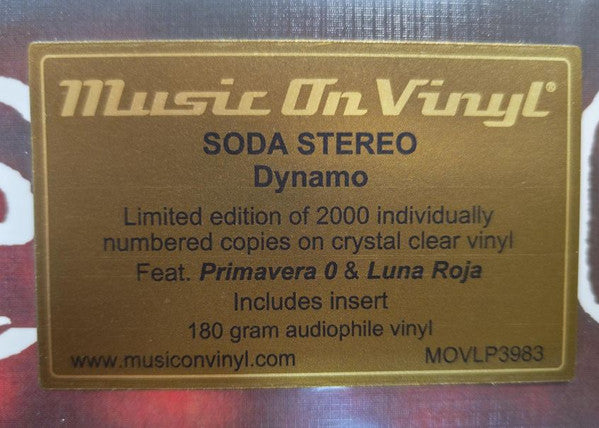 Soda Stereo – Dynamo / EDICIÓN LIMITADA NUMERADA & CRYSTAL CLEAR / INCLUYE INSERT (NUEVO, SELLADO)