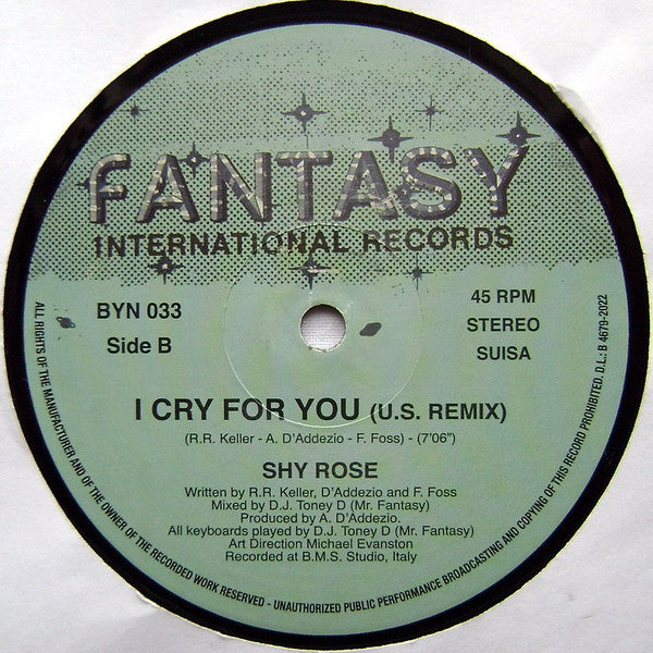 Shy Rose – I Cry For You (NUEVO, SELLADO)