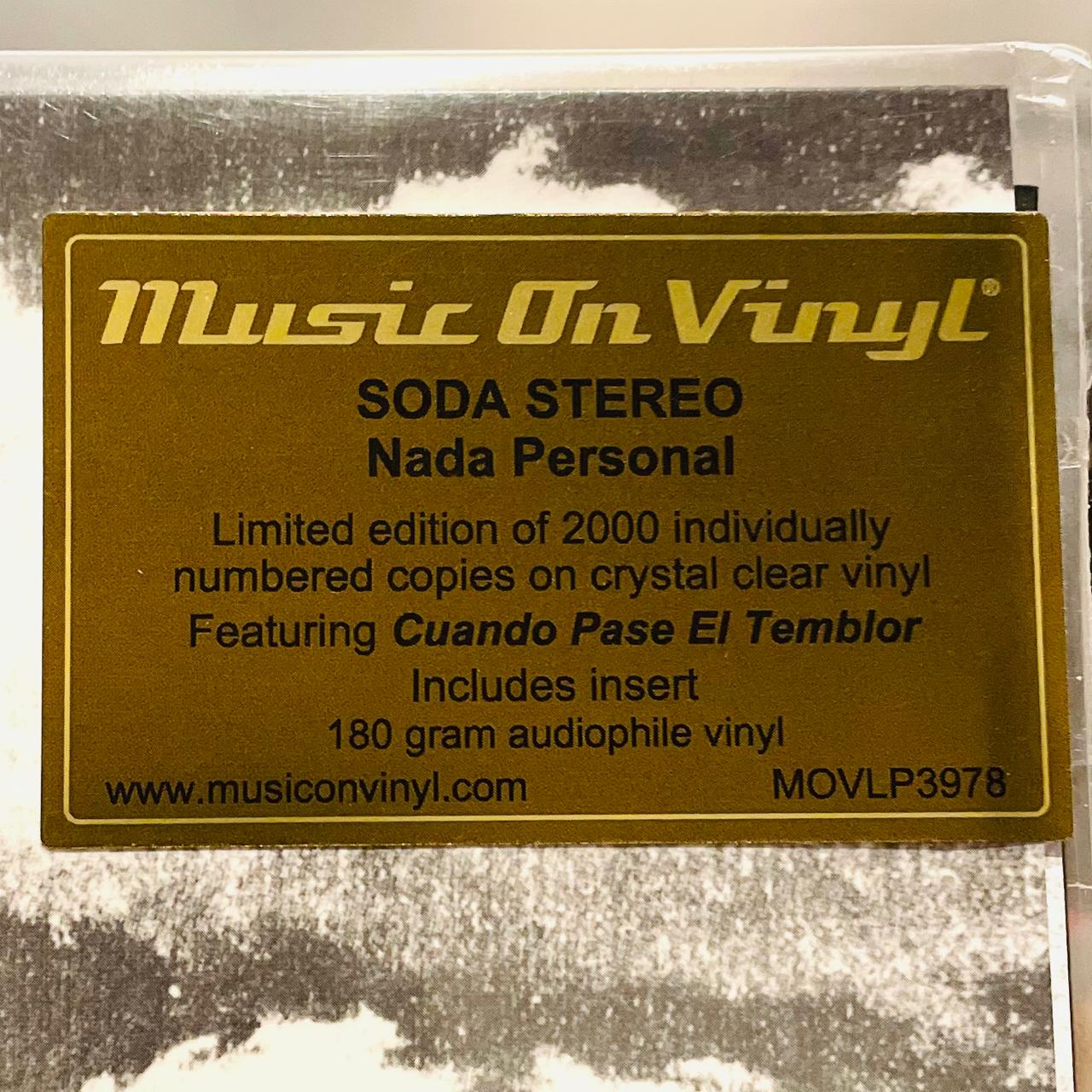 Soda Stereo – Nada Personal / EDICIÓN LIMITADA NUMERADA & CRYSTAL CLEAR / INCLUYE INSERT (NUEVO, SELLADO)