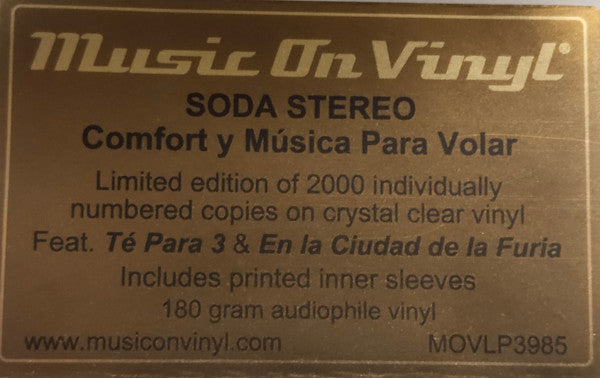 Soda Stereo – MTV Unplugged: Comfort Y Música Para Volar / EDICIÓN LIMITADA NUMERADA & CRYSTAL CLEAR / DISCO DOBLE (NUEVO, SELLADO)