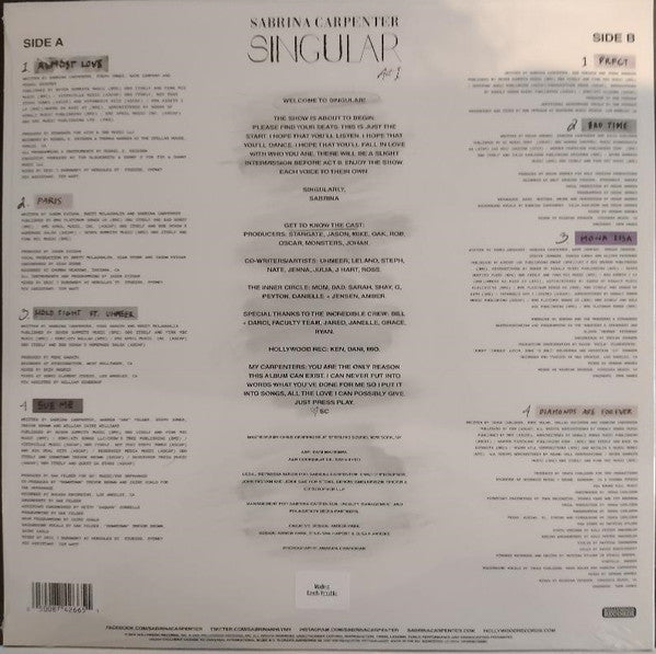 Sabrina Carpenter – Singular Act I (NUEVO, SELLADO) BOXV50