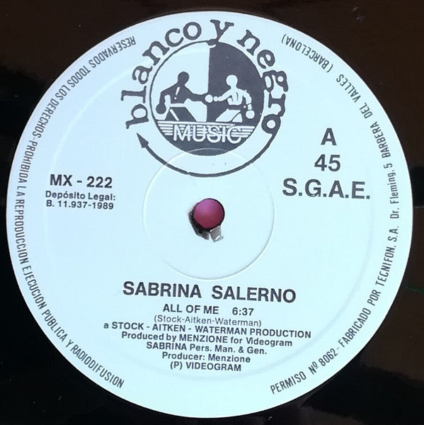 Sabrina – All Of Me (Boy Oh Boy Remix) (VG+) BOX36