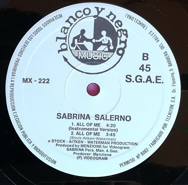 Sabrina – All Of Me (Boy Oh Boy Remix) (VG+) BOX36