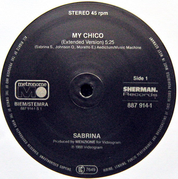 Sabrina – My Chico (NM, FUNDA VG+) BOX24