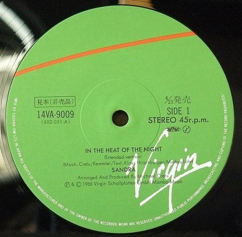 Sandra – In The Heat Of The Night / JAPONES Incluye OBI & INSERT (NM) BOX29